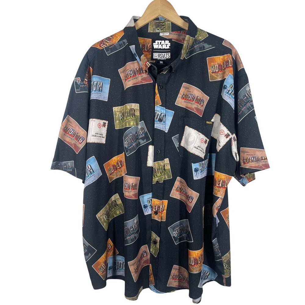 RSVLTS Star Wars Postcard Shirt Mens 3XL Greetings From The Galaxy Kunuflex